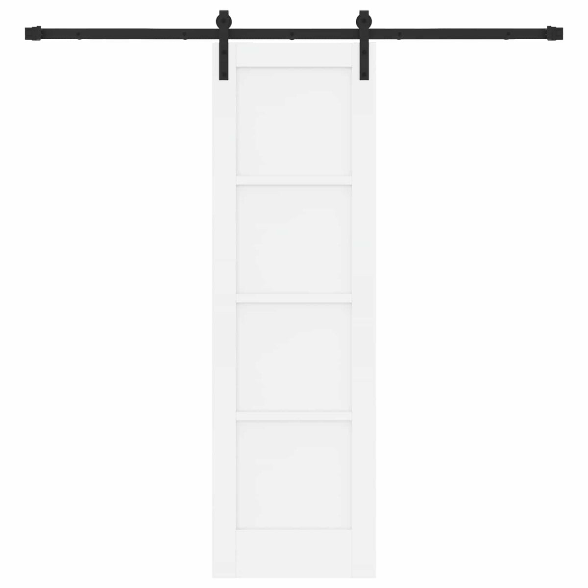 Sliding Door 61 x 198.5 cm Engineered Wood White and Black