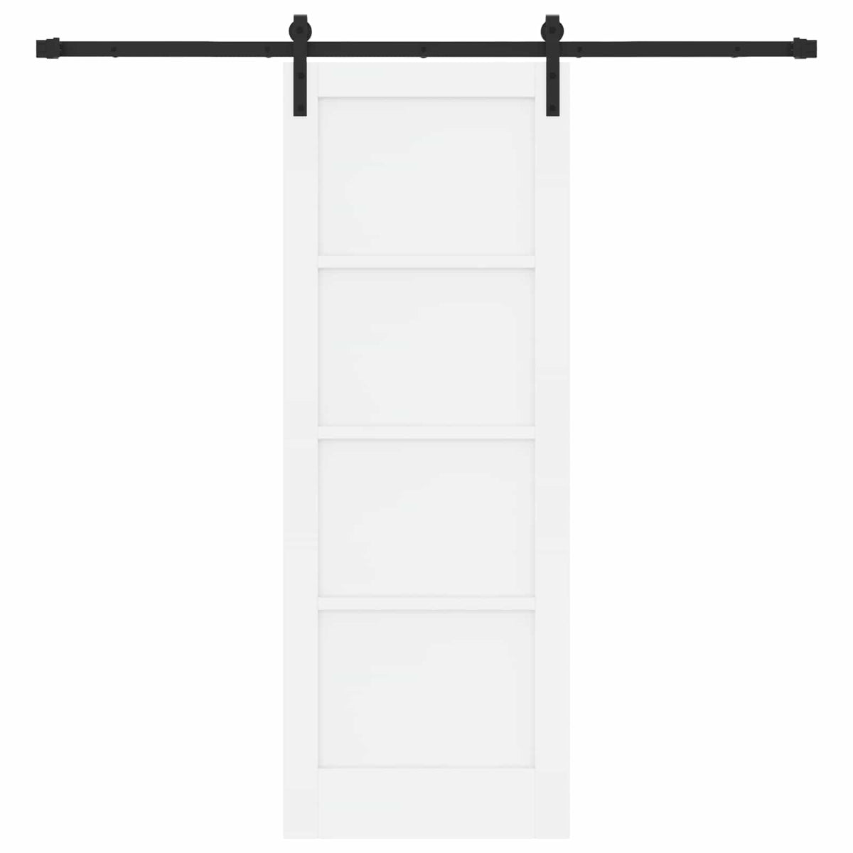 Sliding Door 73.5 x 198.5 cm Engineered Wood White and Black