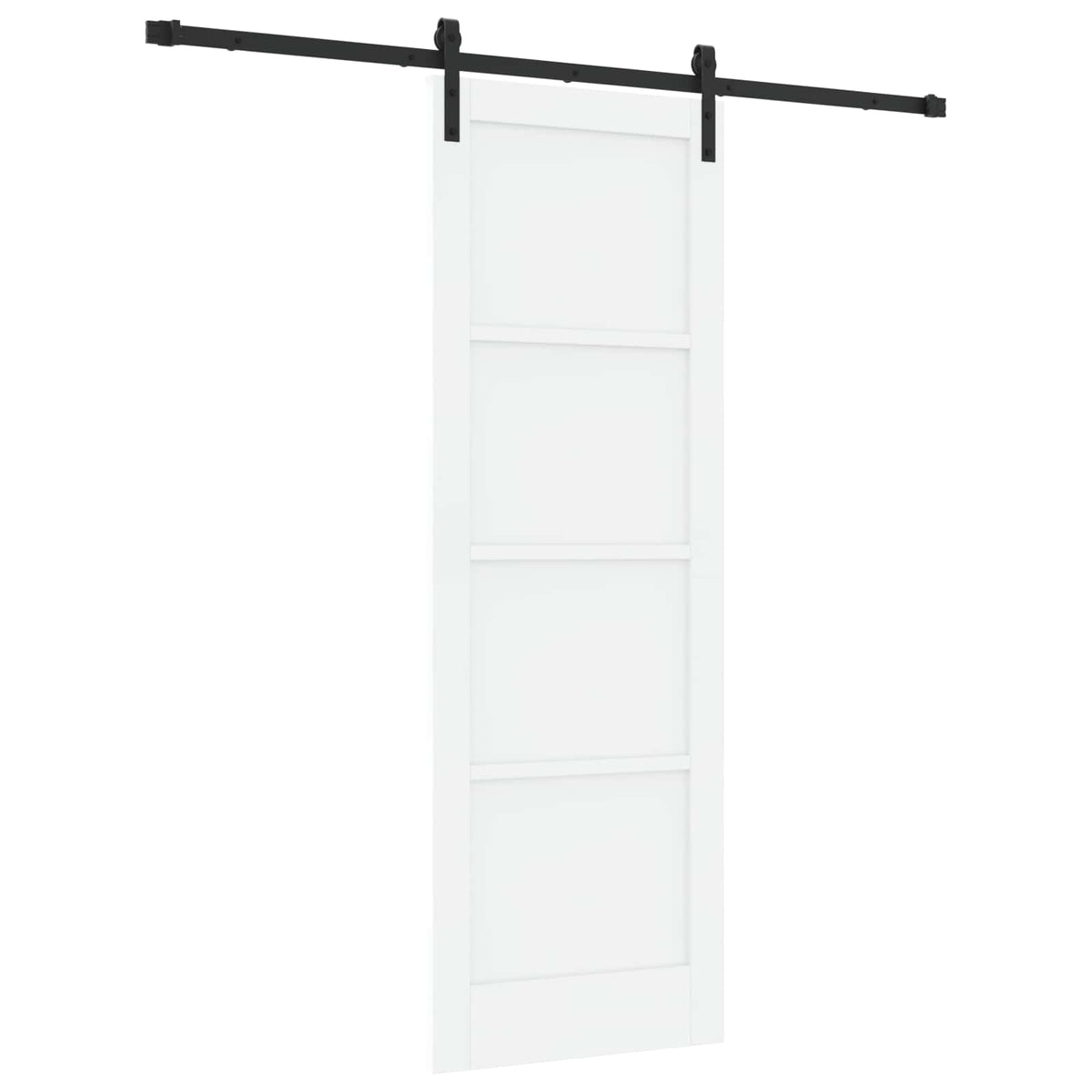 Sliding Door 73.5 x 211 cm Engineered Wood White and Black