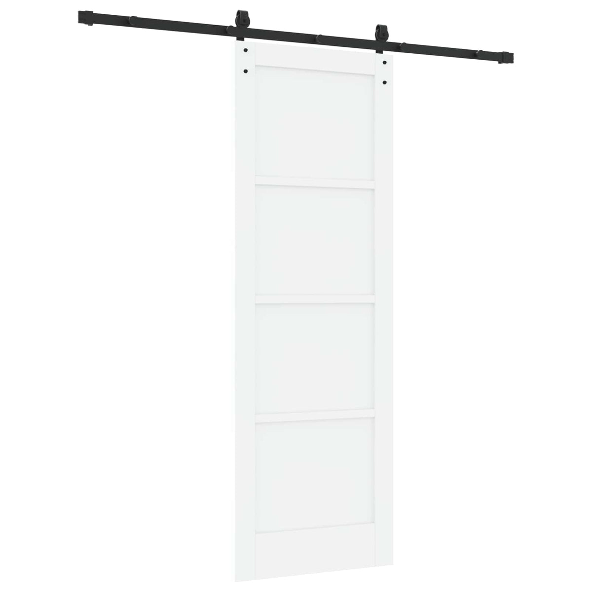 Sliding Door 73.5 x 211 cm Engineered Wood White and Black
