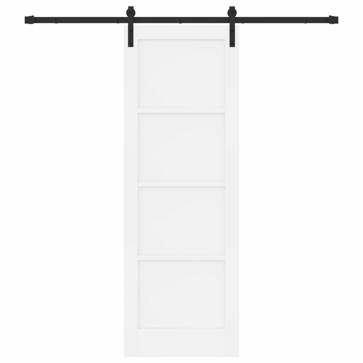 Sliding Door 73.5 x 211 cm Engineered Wood White and Black