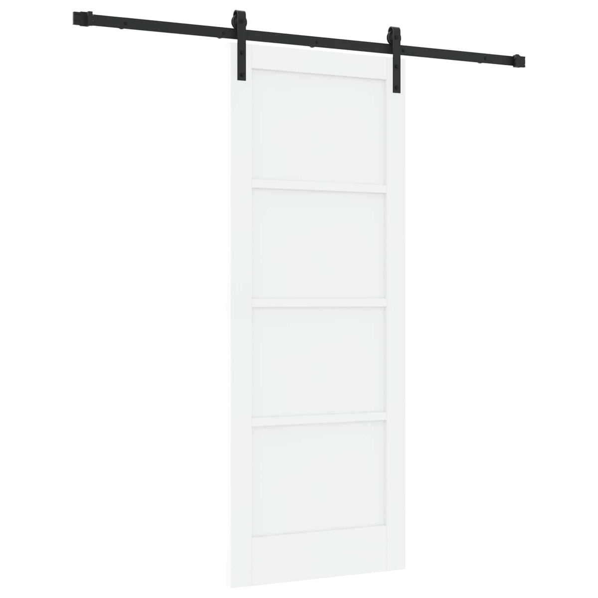 Sliding Door 78 x 202 cm Engineered Wood White and Black