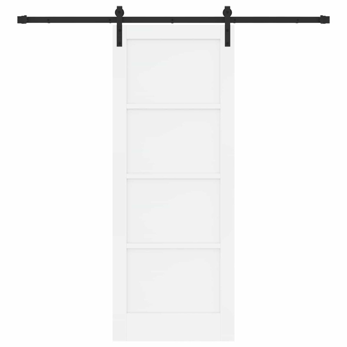Sliding Door 78 x 202 cm Engineered Wood White and Black