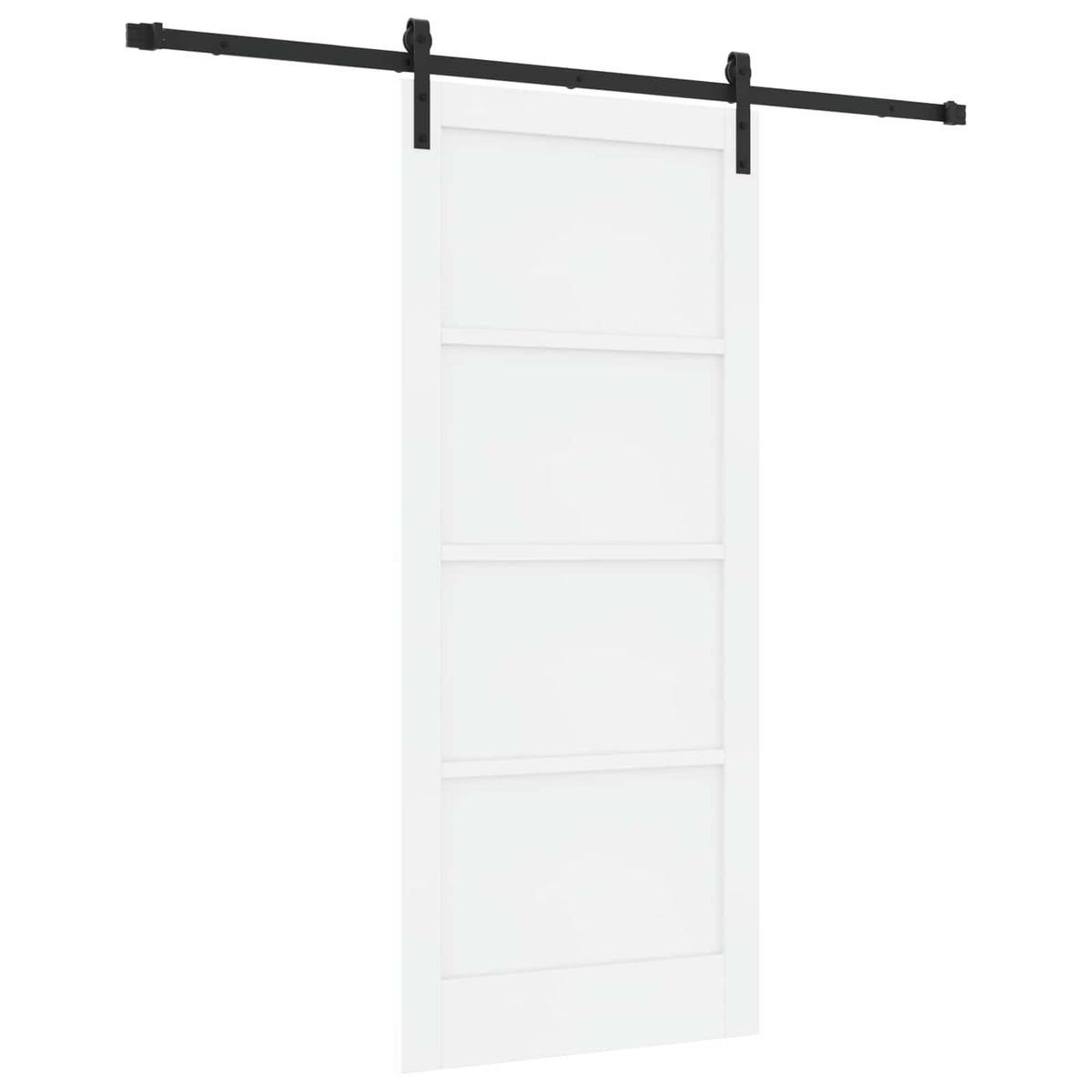 Sliding Door 86 x 198.5 cm Engineered Wood White and Black