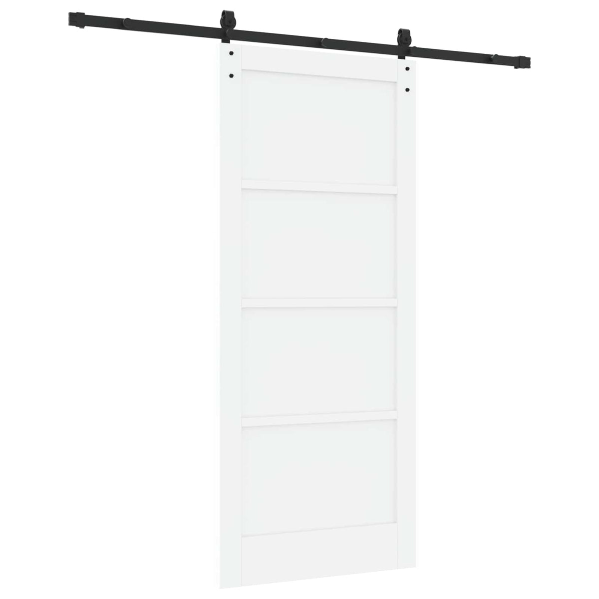Sliding Door 86 x 198.5 cm Engineered Wood White and Black