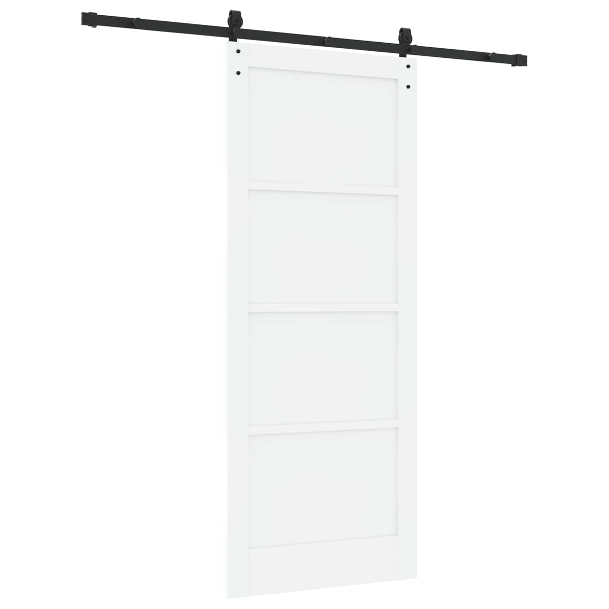 Sliding Door 86 x 211 cm Engineered Wood White and Black
