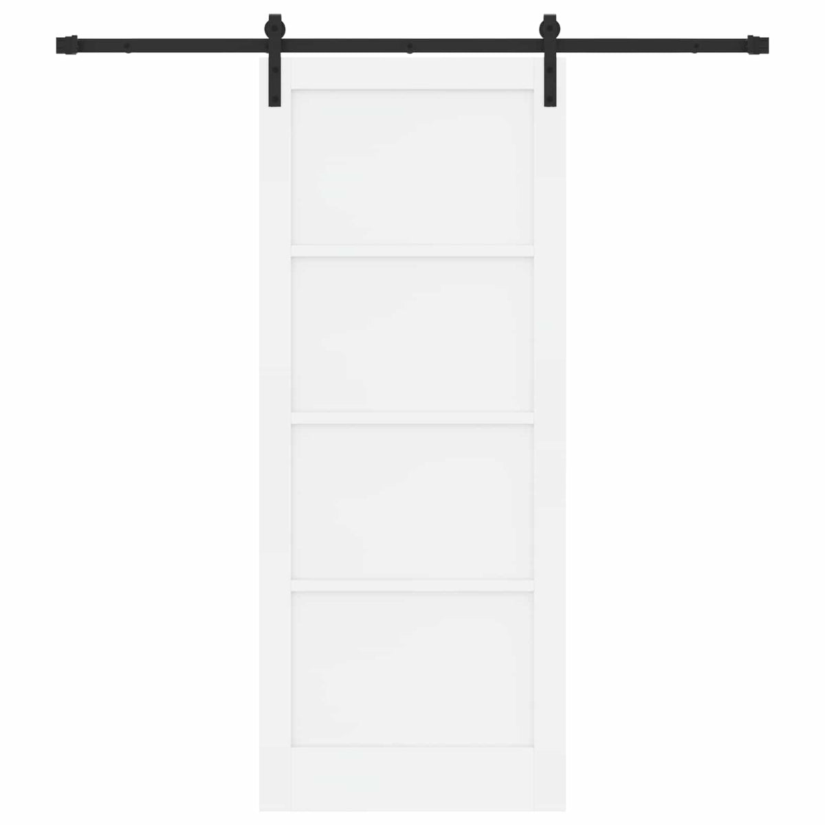 Sliding Door 86 x 211 cm Engineered Wood White and Black