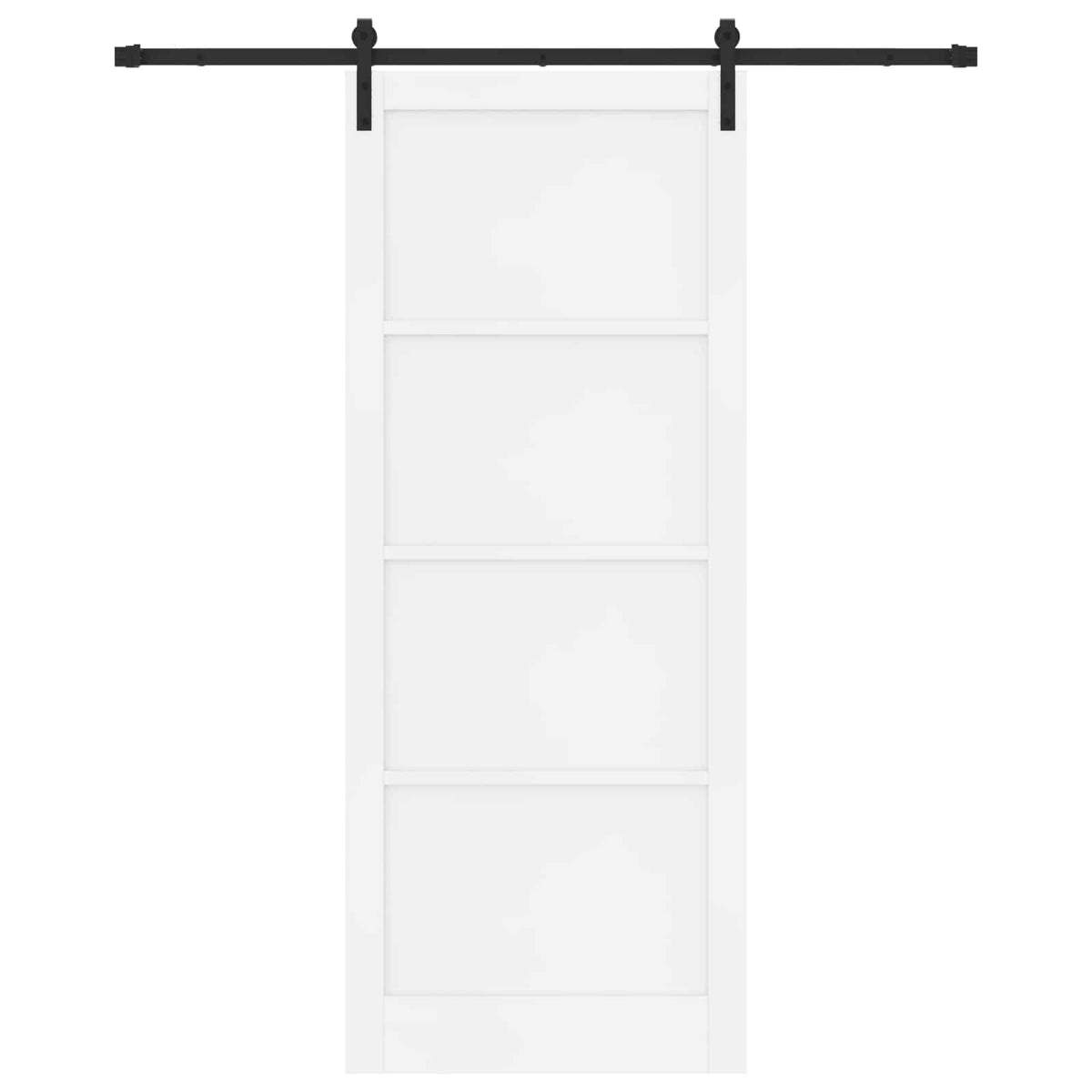 Sliding Door 93 x 232 cm Engineered Wood White and Black