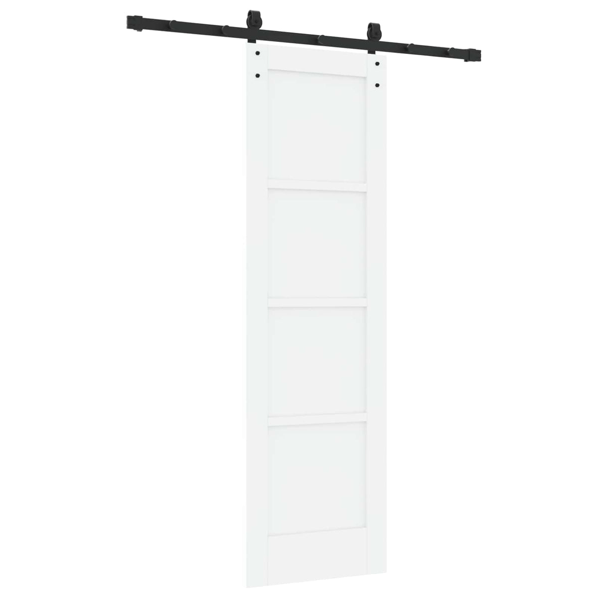 Sliding Door 61 x 198.5 cm Engineered Wood White and Black