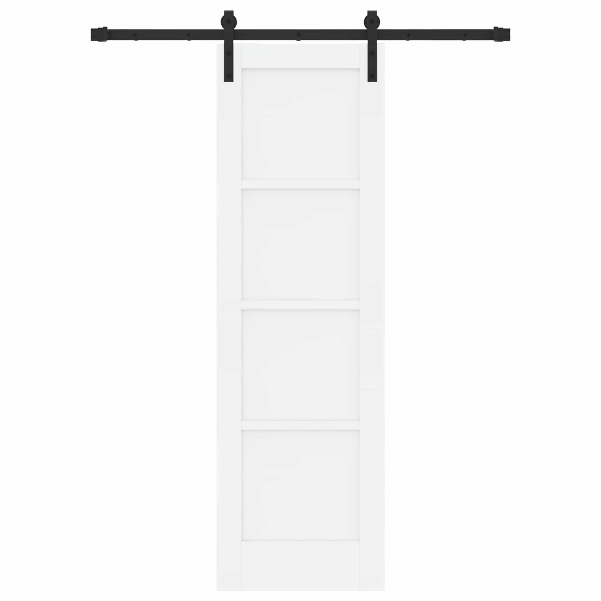 Sliding Door 61 x 198.5 cm Engineered Wood White and Black