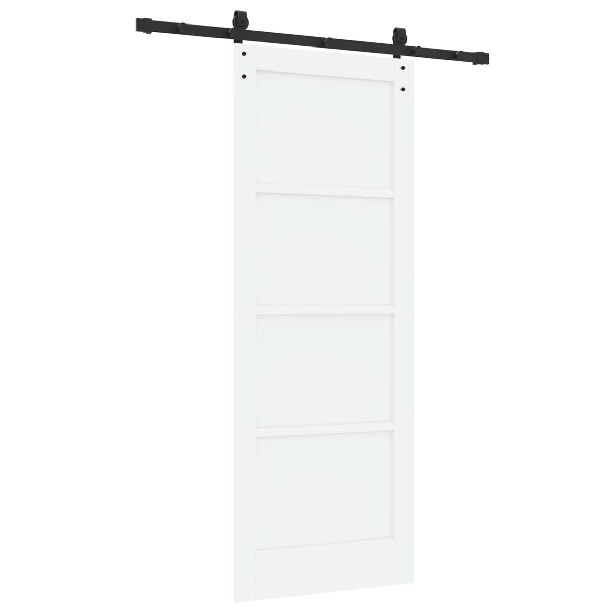 Sliding Door 78 x 202 cm Engineered Wood White and Black