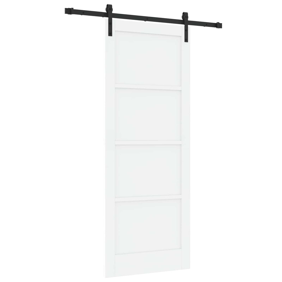Sliding Door 83 x 211 cm Engineered Wood White and Black
