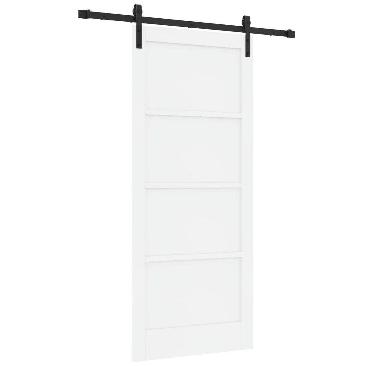 Sliding Door 86 x 198.5 cm Engineered Wood White and Black