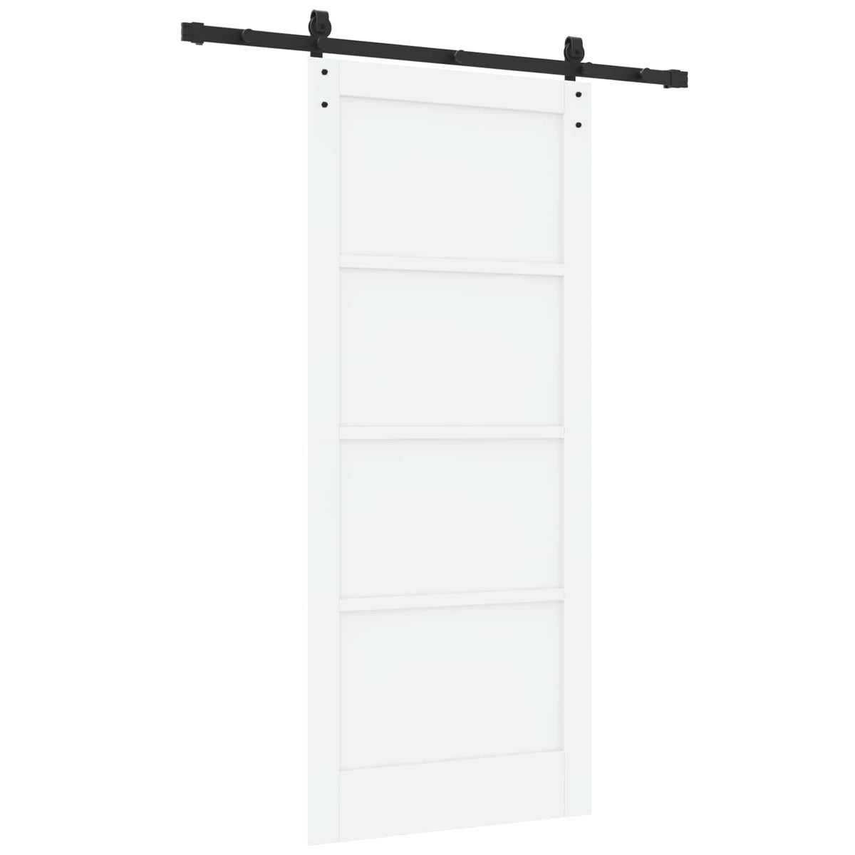 Sliding Door 86 x 198.5 cm Engineered Wood White and Black
