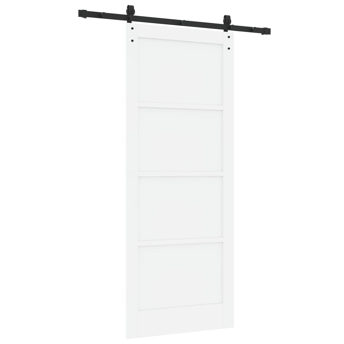 Sliding Door 86 x 211 cm Engineered Wood White and Black