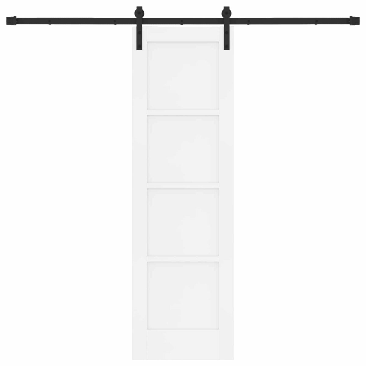 Sliding Door 61 x 198.5 cm Engineered Wood White and Black