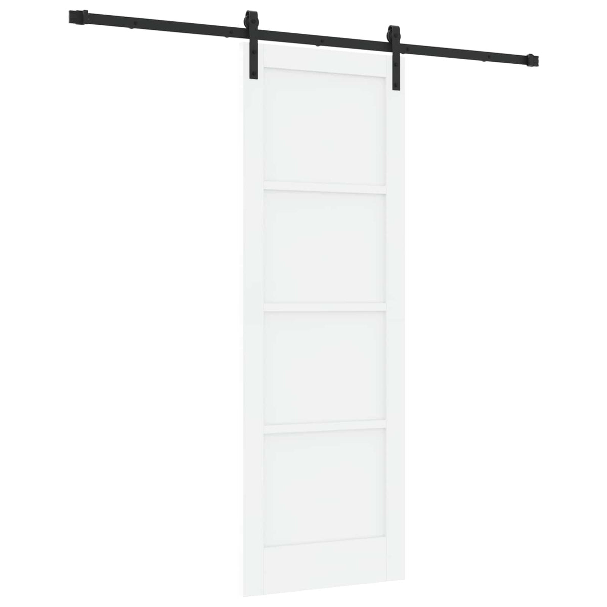 Sliding Door 73.5 x 211 cm Engineered Wood White and Black
