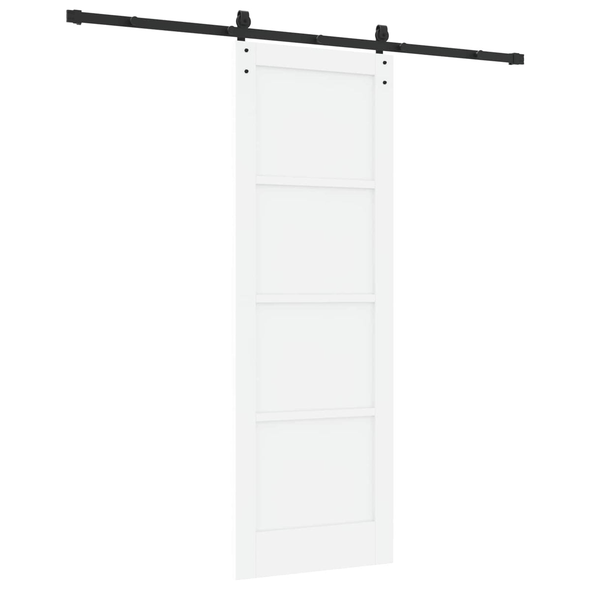 Sliding Door 73.5 x 211 cm Engineered Wood White and Black