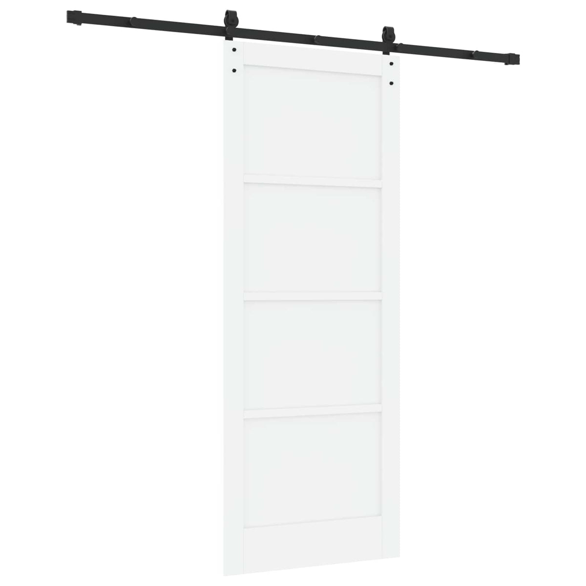 Sliding Door 83 x 211 cm Engineered Wood White and Black