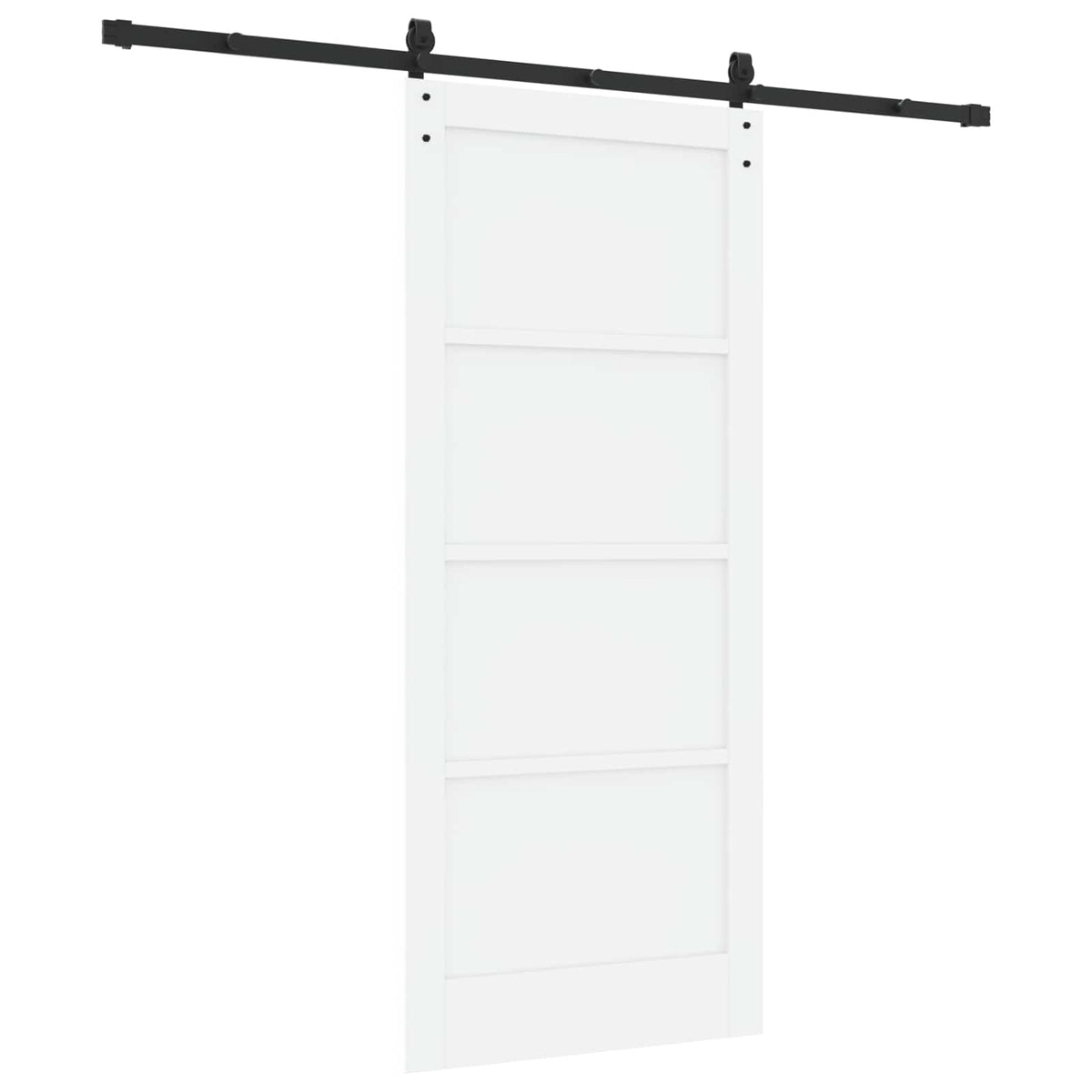 Sliding Door 86 x 198.5 cm Engineered Wood White and Black