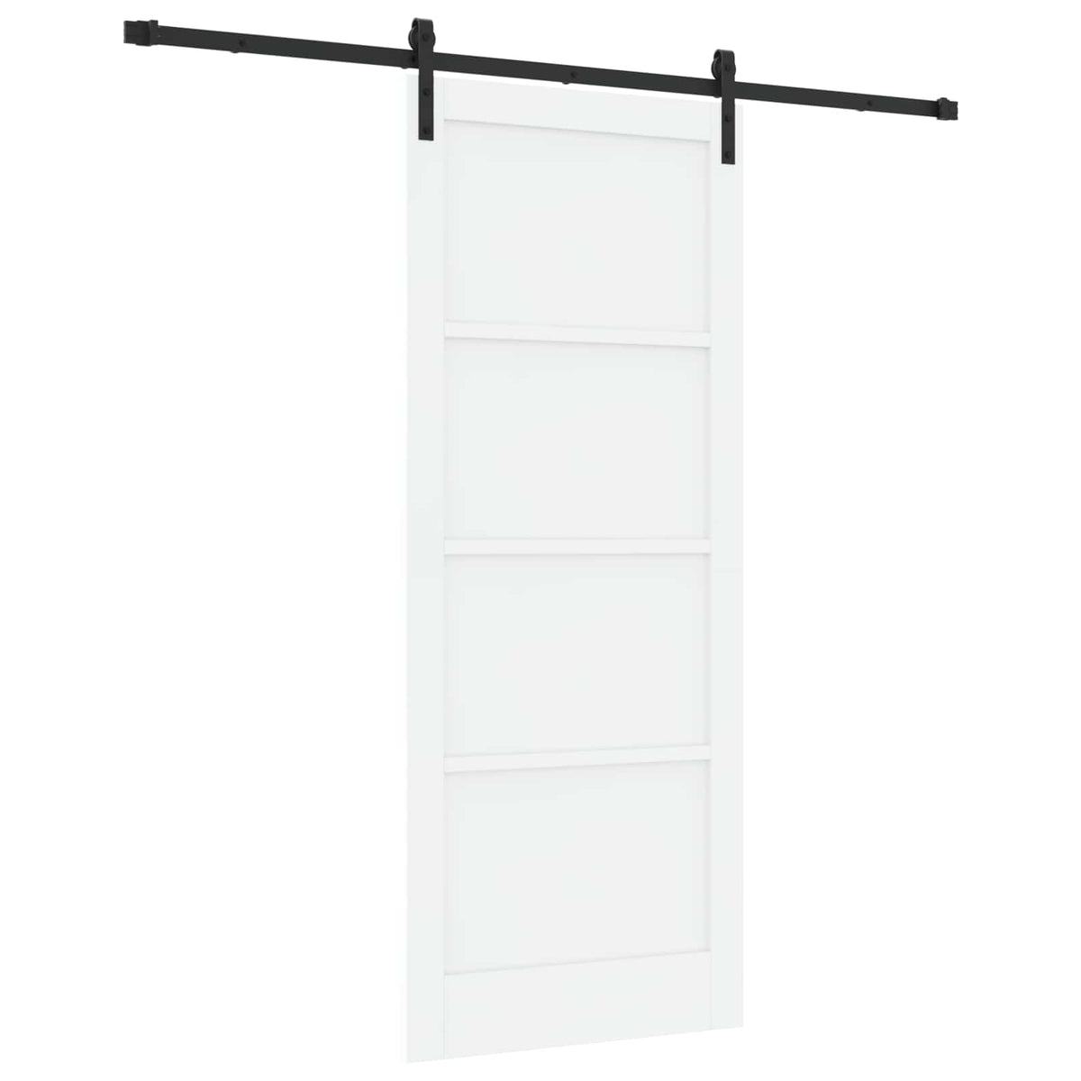 Sliding Door 86 x 211 cm Engineered Wood White and Black
