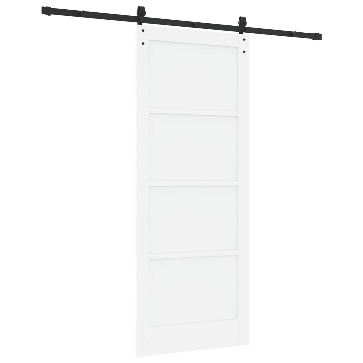 Sliding Door 86 x 211 cm Engineered Wood White and Black