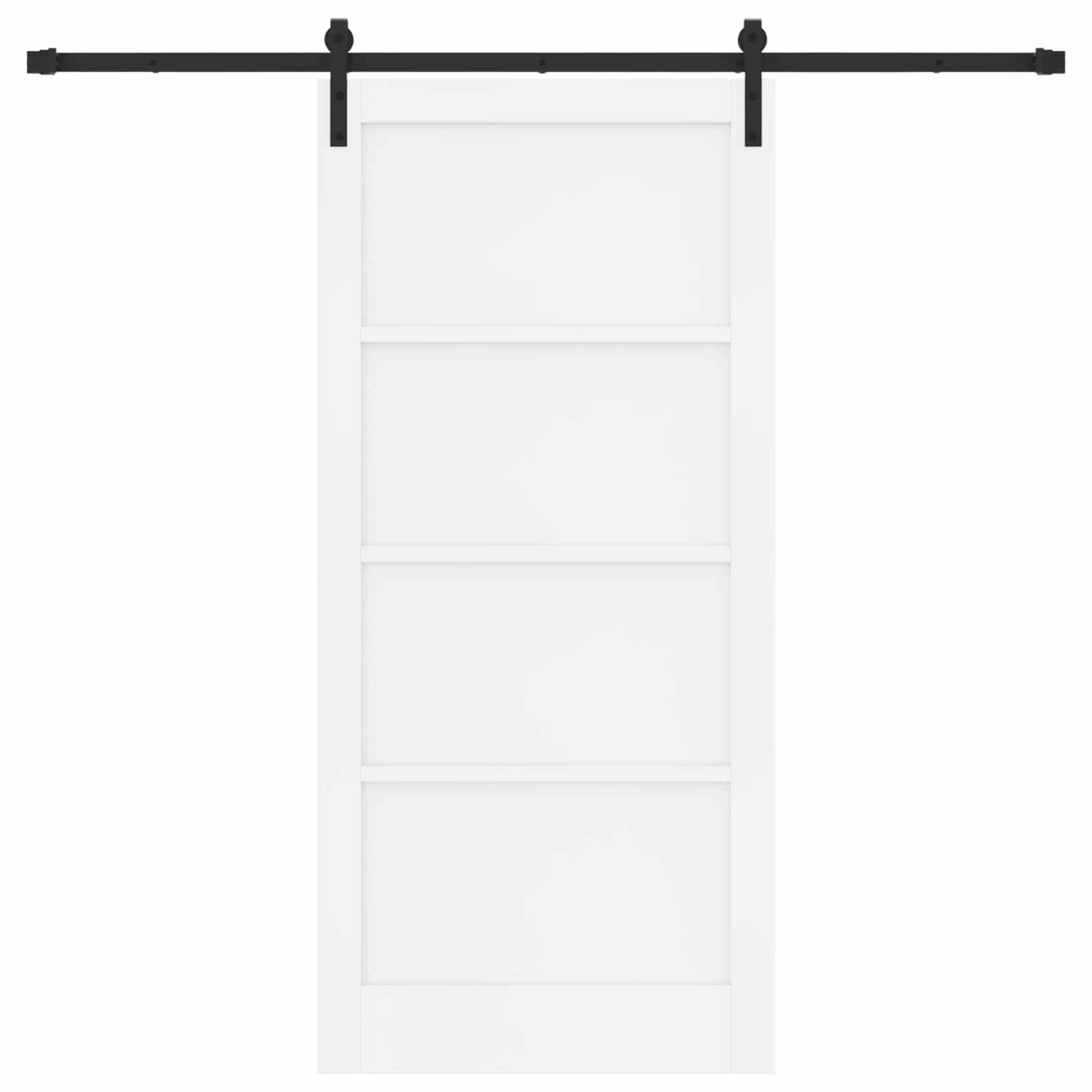Sliding Door 93 x 202 cm Engineered Wood White and Black