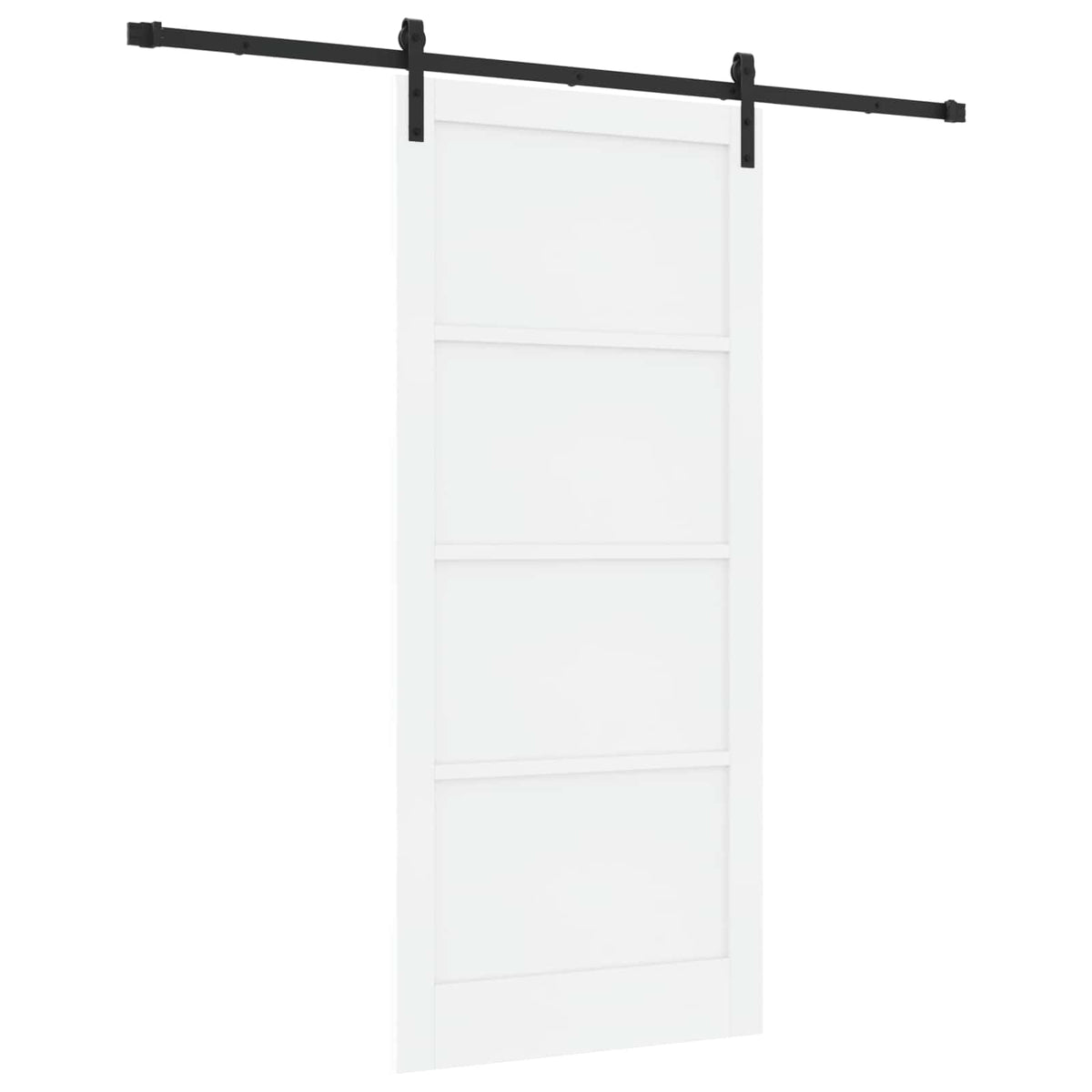 Sliding Door 93 x 211 cm Engineered Wood White and Black
