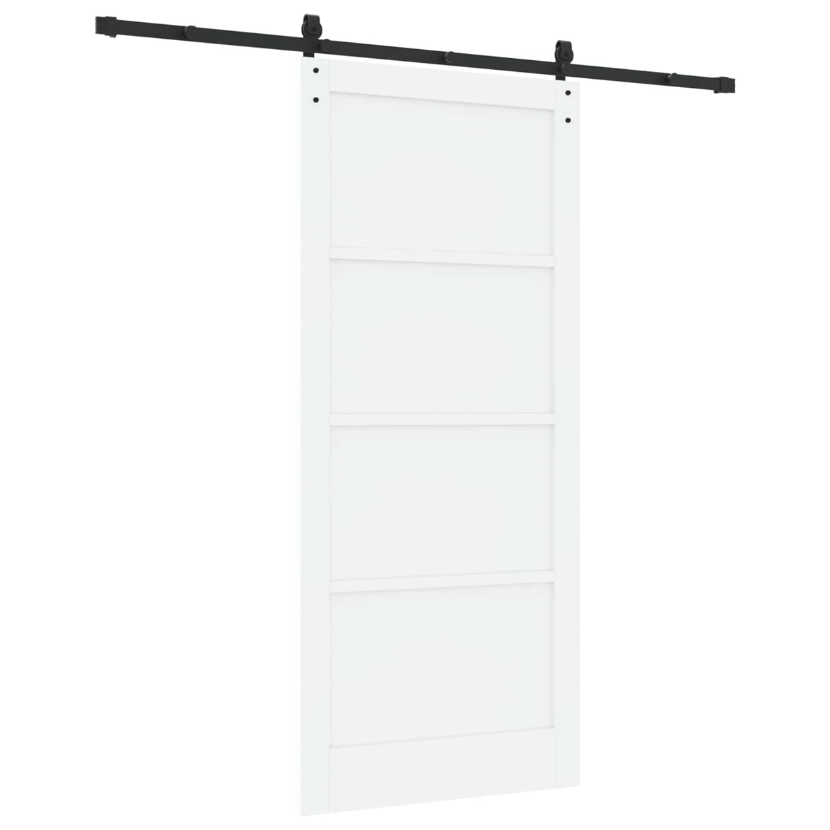 Sliding Door 93 x 211 cm Engineered Wood White and Black