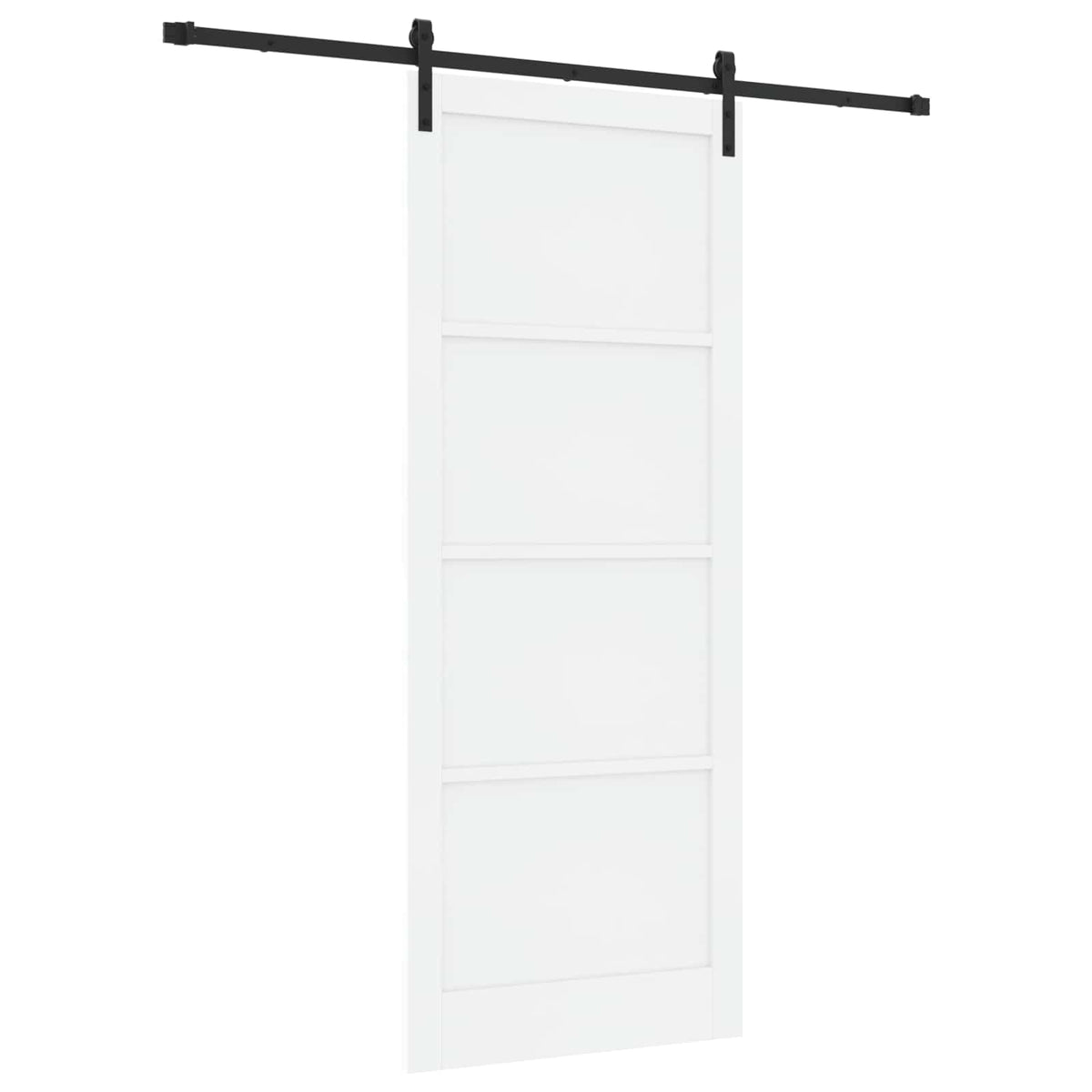 Sliding Door 93 x 232 cm Engineered Wood White and Black