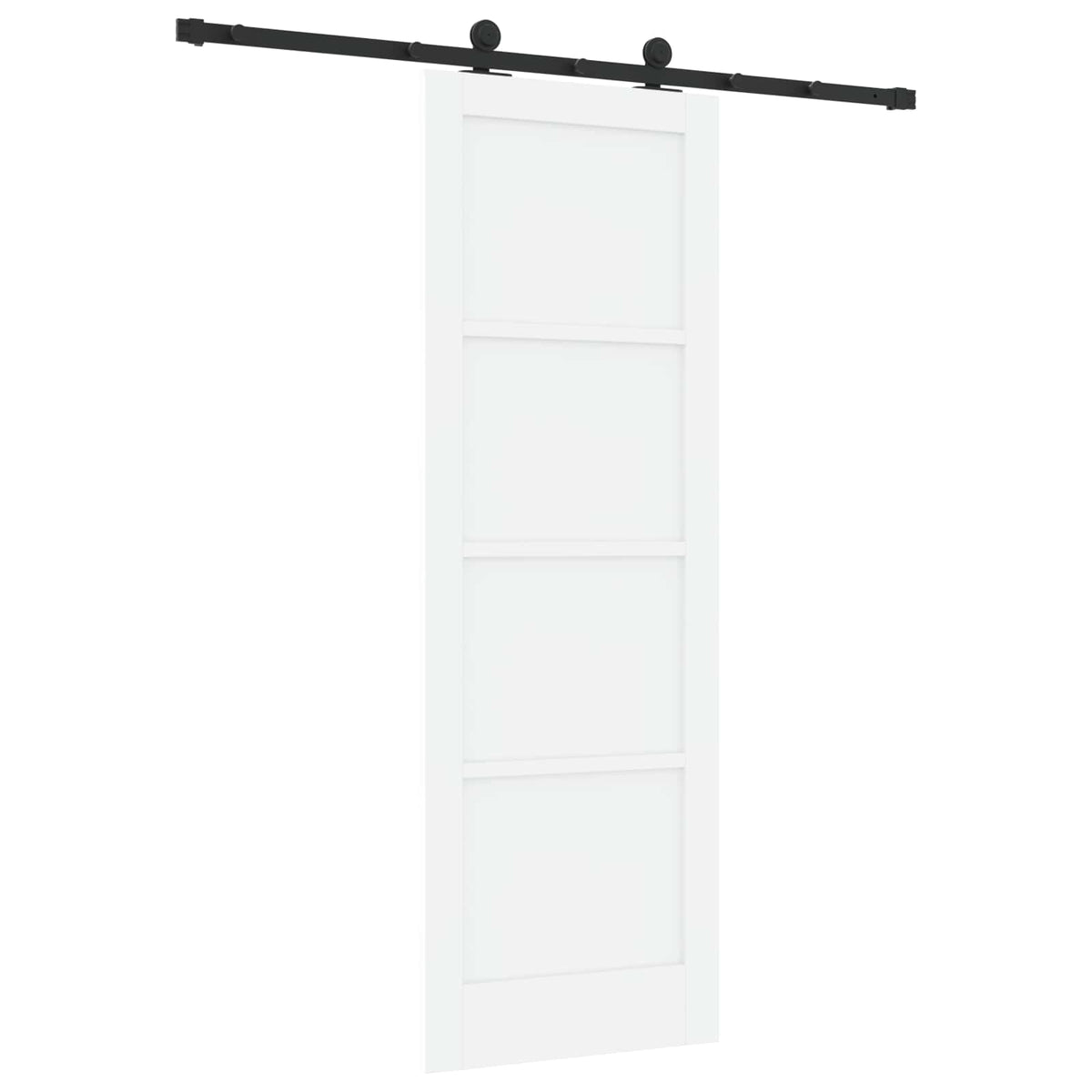 Sliding Door 73.5 x 211 cm Engineered Wood White and Black
