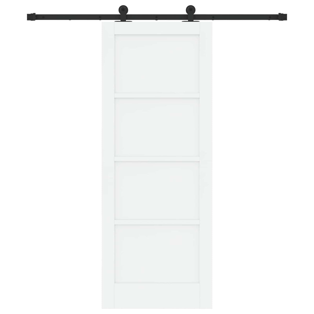 Sliding Door 78 x 202 cm Engineered Wood White and Black