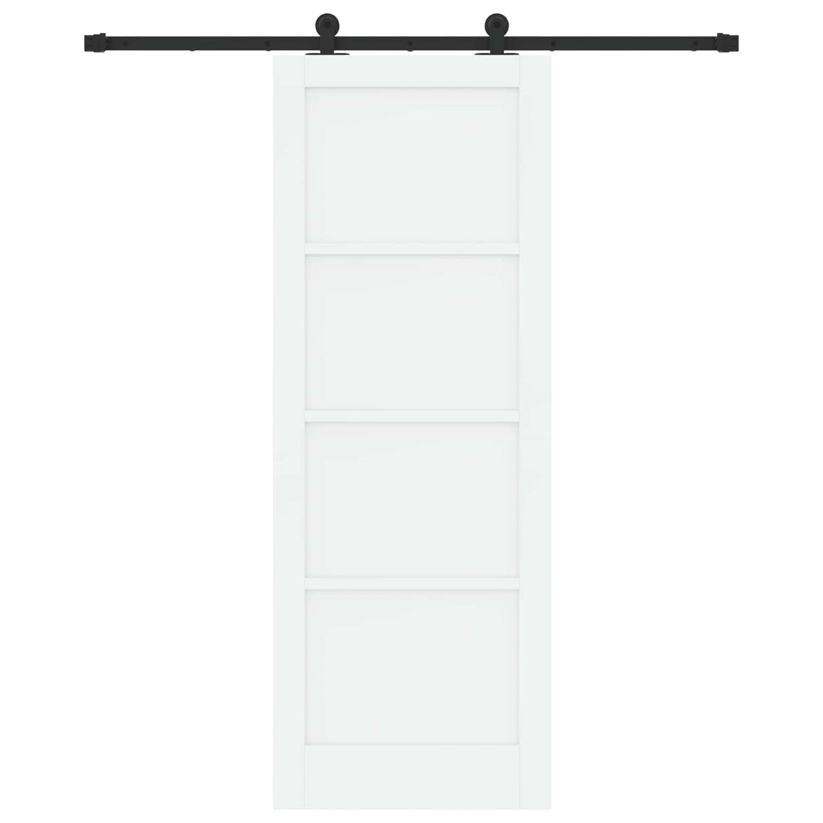 Sliding Door 78 x 211 cm Engineered Wood White and Black