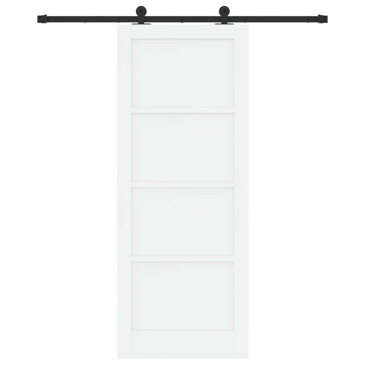 Sliding Door 83 x 211 cm Engineered Wood White and Black