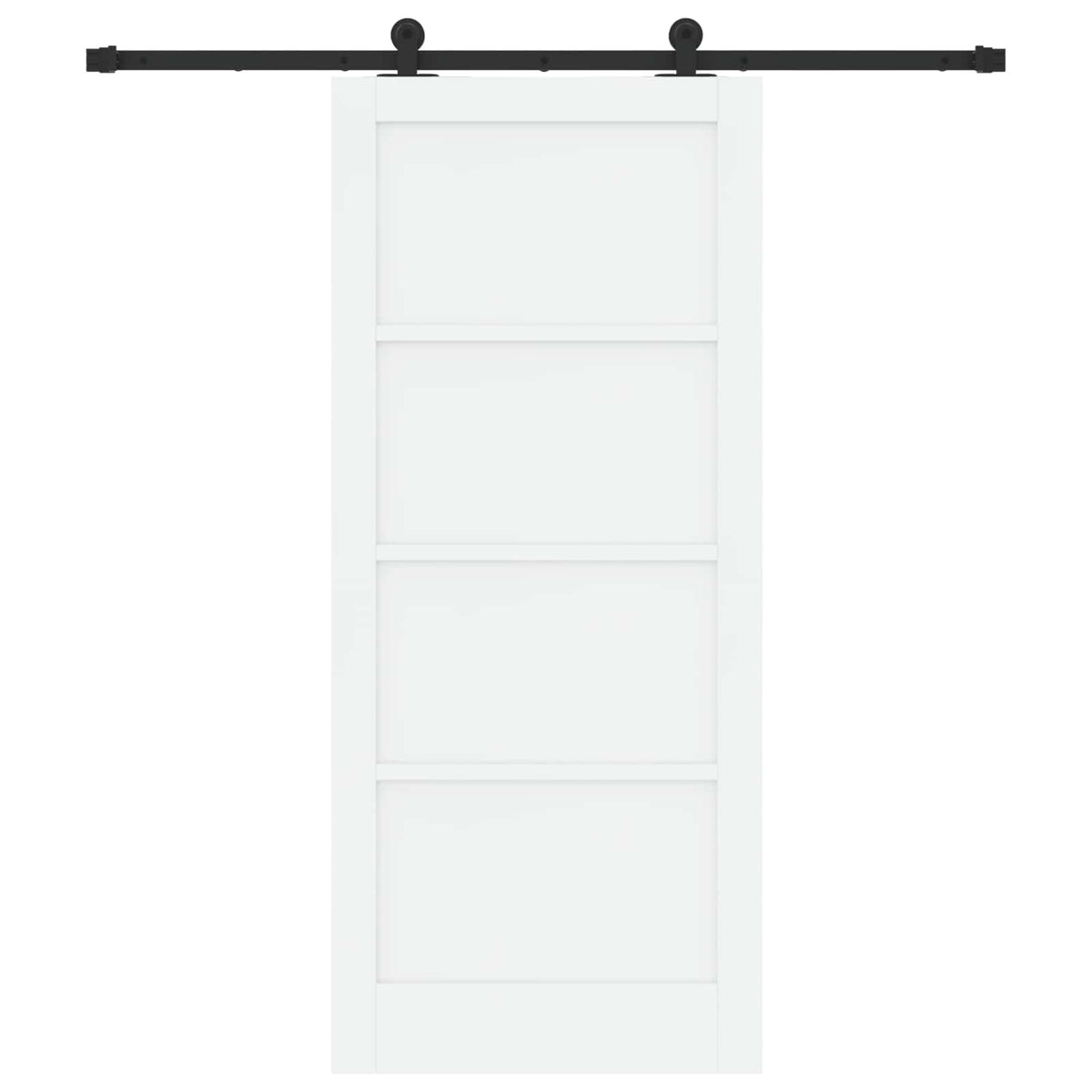 Sliding Door 86 x 198.5 cm Engineered Wood White and Black