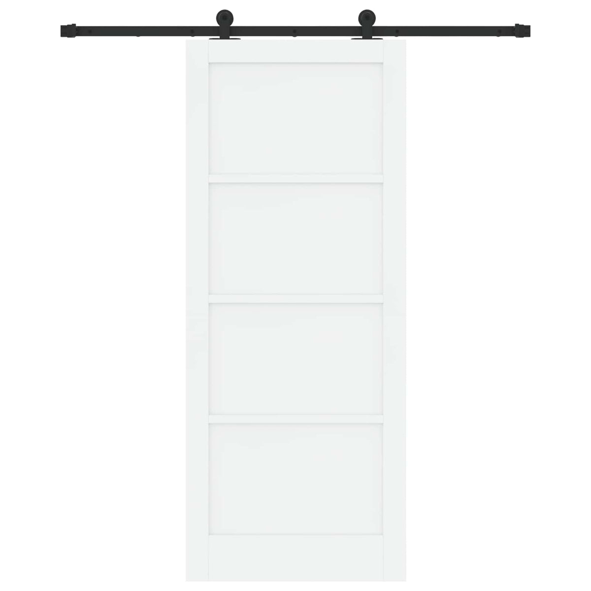Sliding Door 86 x 211 cm Engineered Wood White and Black