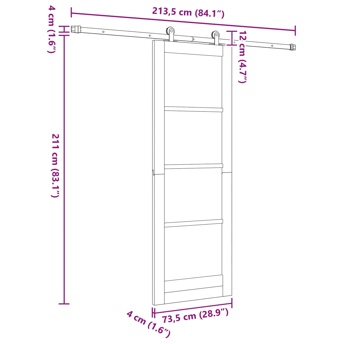 Sliding Door ORKDAL 73.5 x 211 cm Engineered Wood