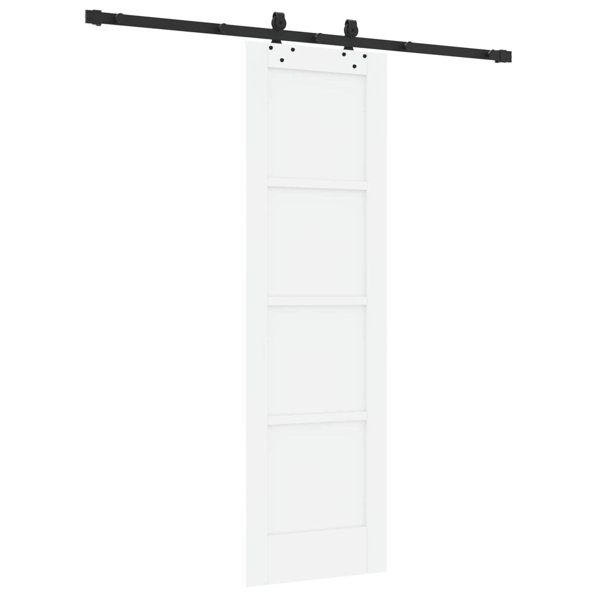 Sliding Door 61 x 198.5 cm Engineered Wood White and Black