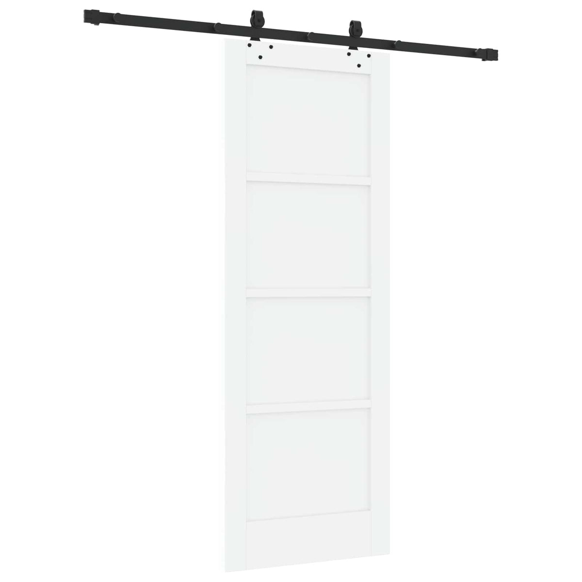 Sliding Door 73.5 x 198.5 cm Engineered Wood White and Black