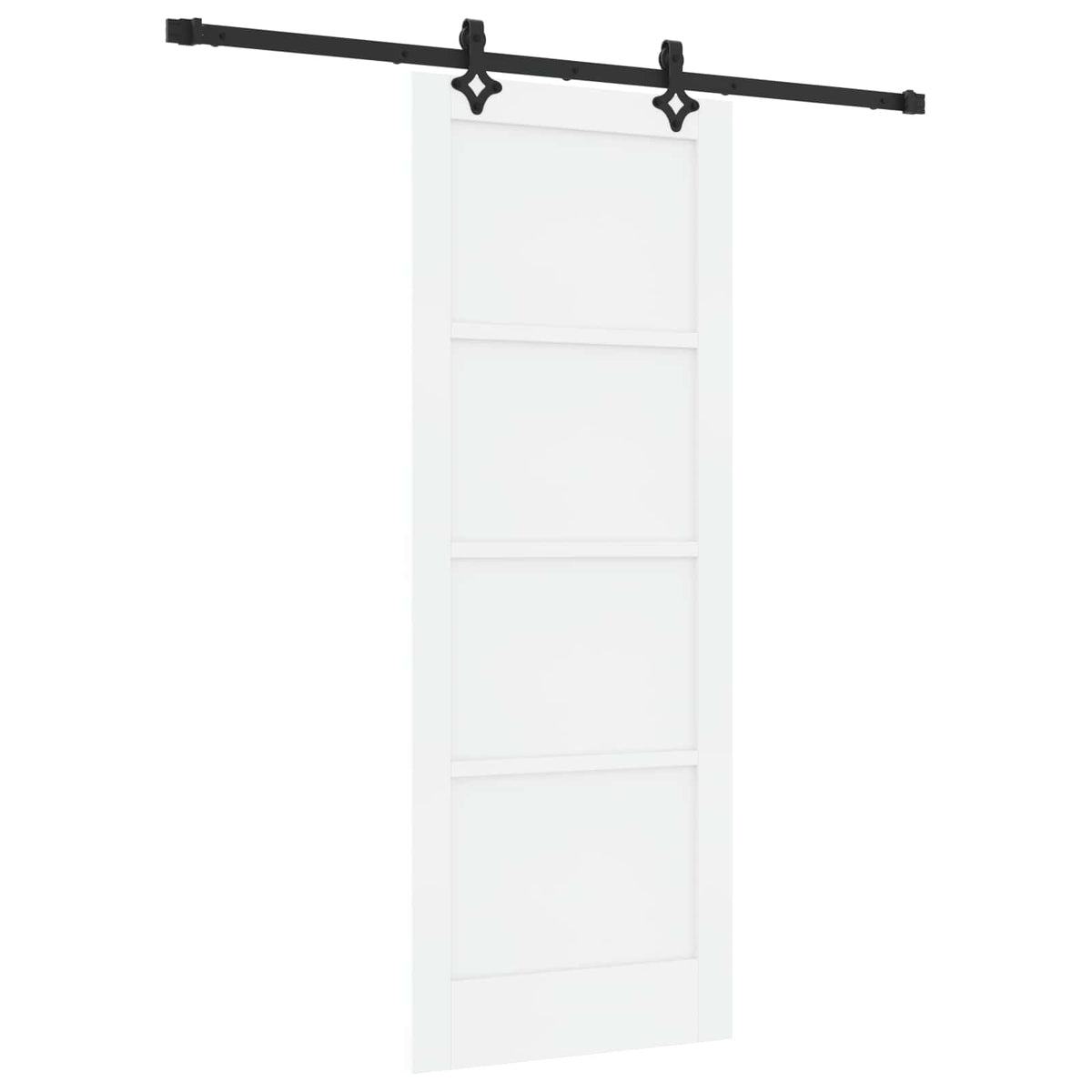 Sliding Door 78 x 202 cm Engineered Wood White and Black