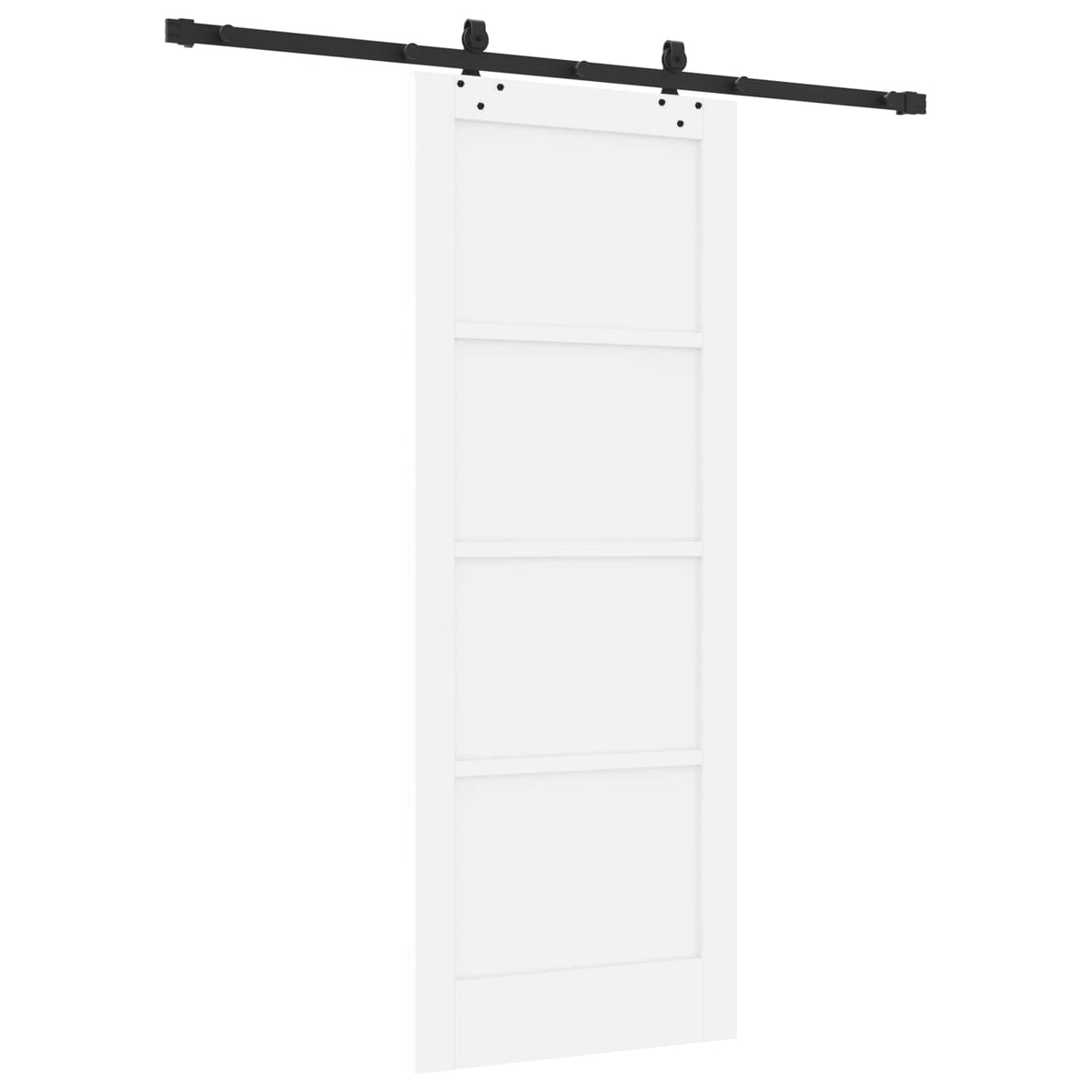 Sliding Door 78 x 202 cm Engineered Wood White and Black