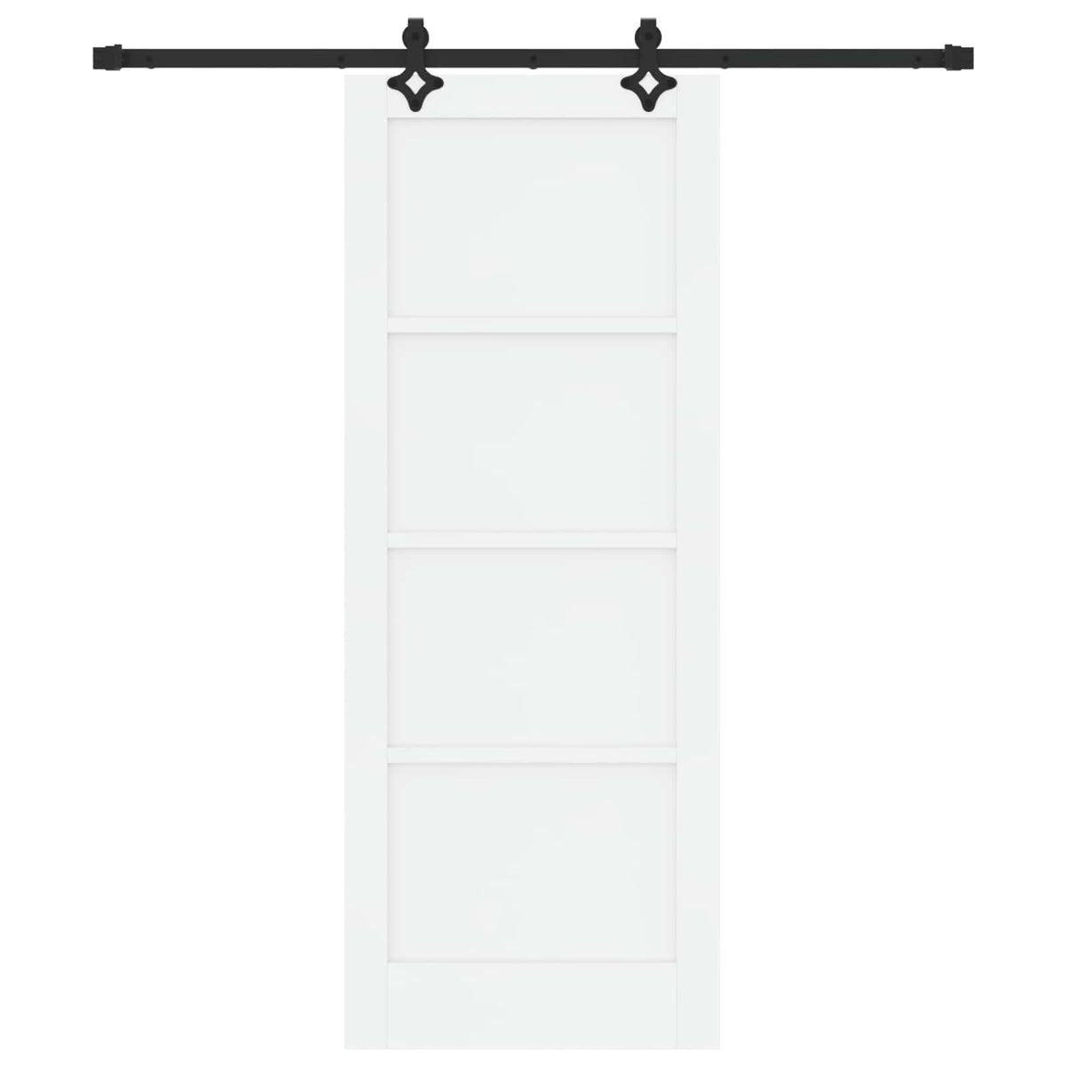 Sliding Door 78 x 202 cm Engineered Wood White and Black