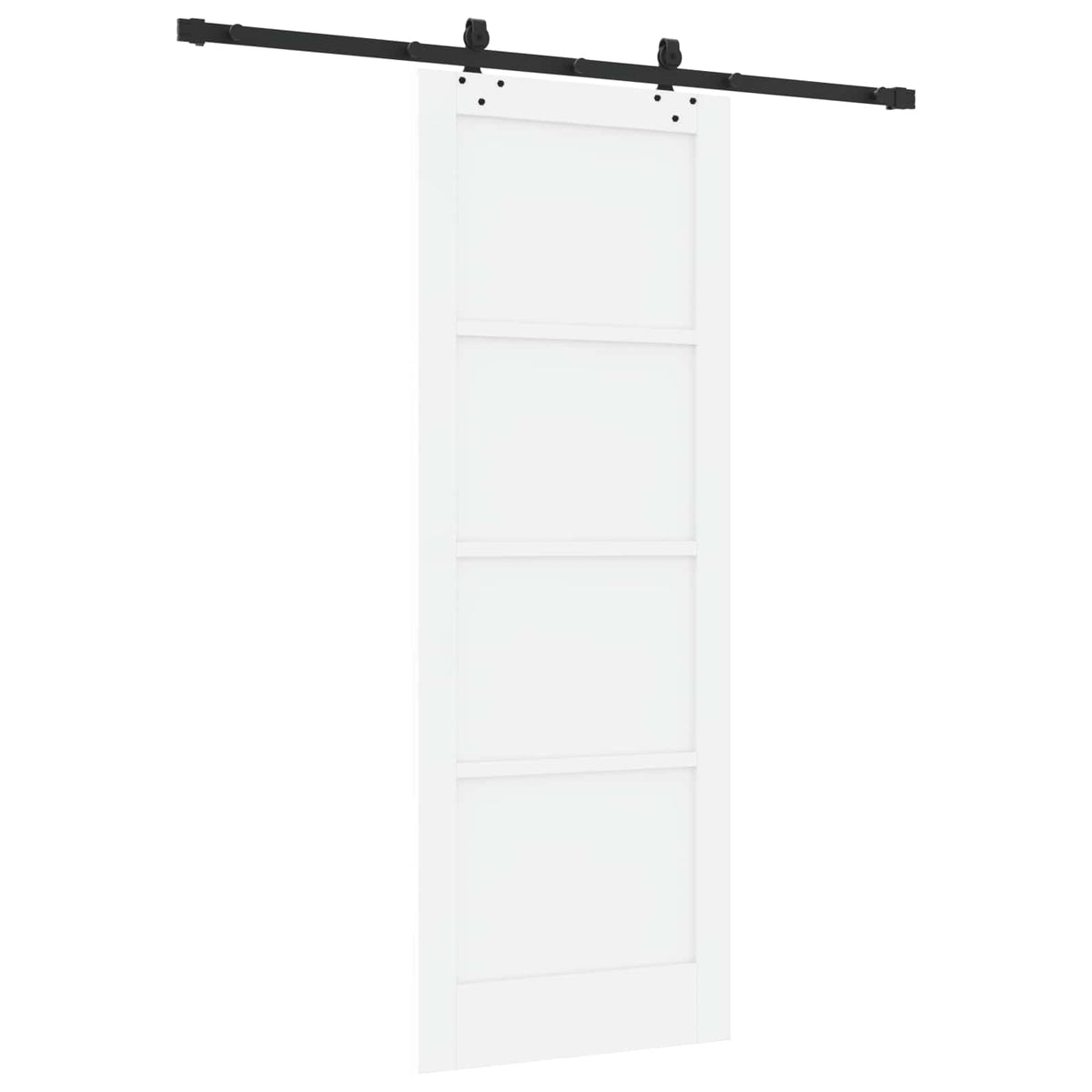 Sliding Door 78 x 211 cm Engineered Wood White and Black