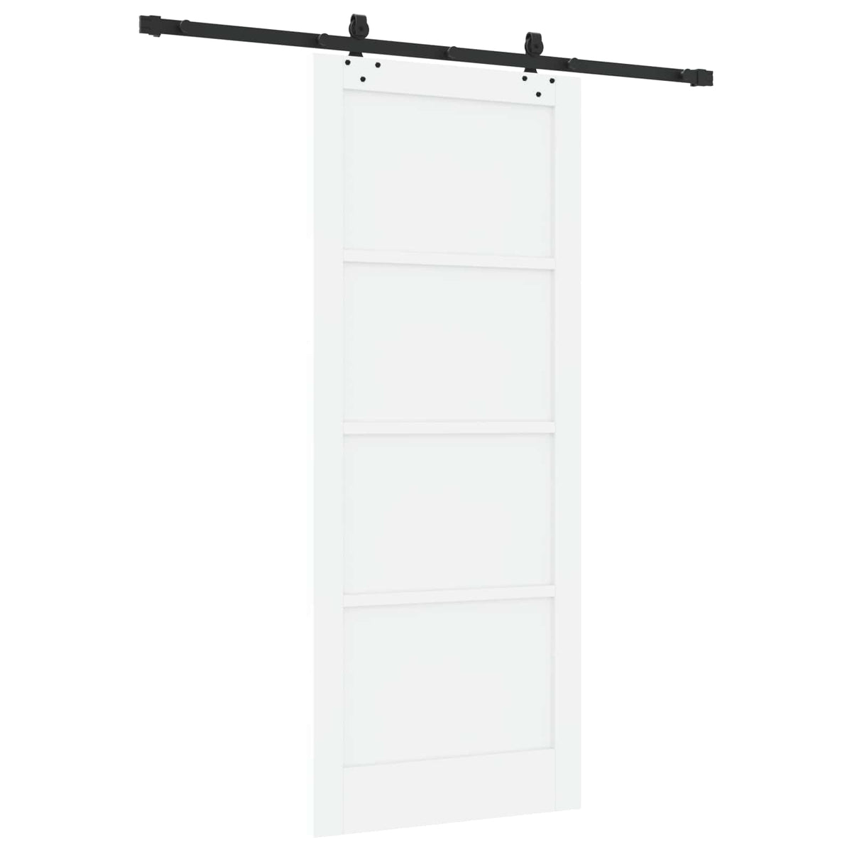 Sliding Door 86 x 211 cm Engineered Wood White and Black
