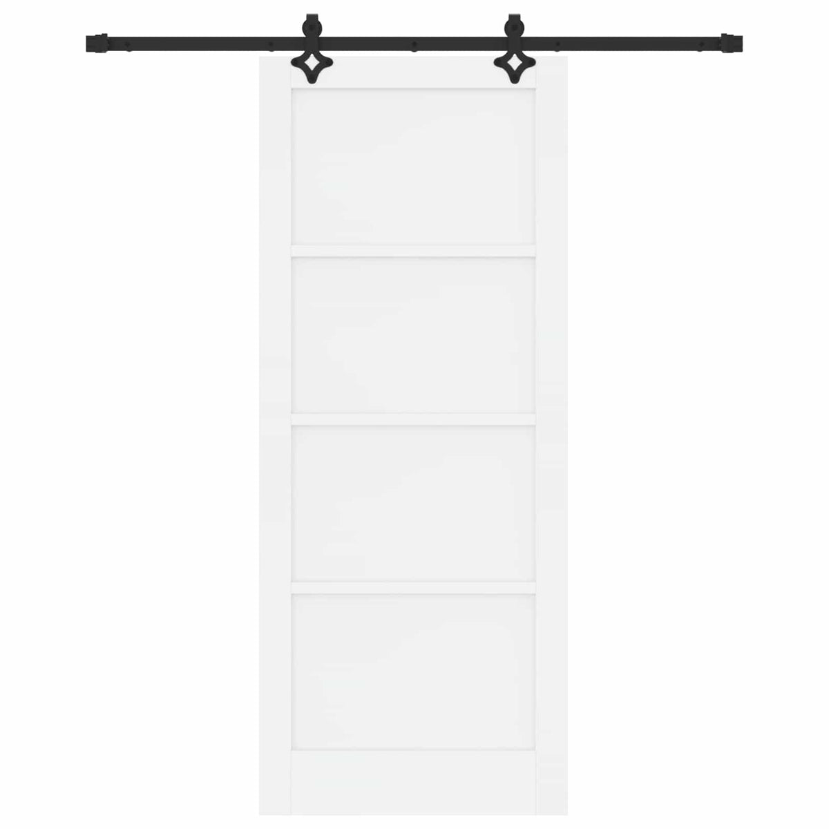 Sliding Door 86 x 211 cm Engineered Wood White and Black