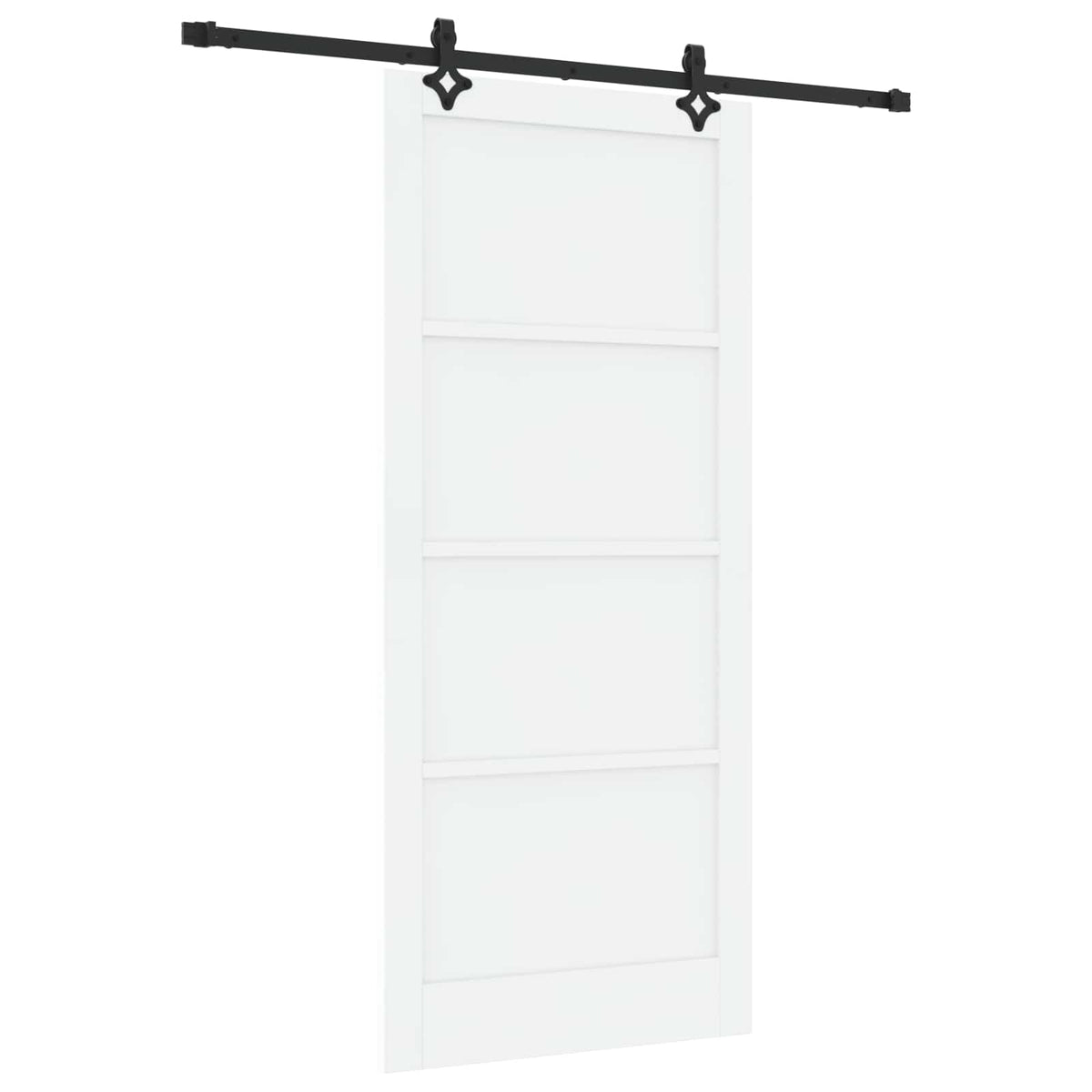 Sliding Door 93 x 211 cm Engineered Wood White and Black