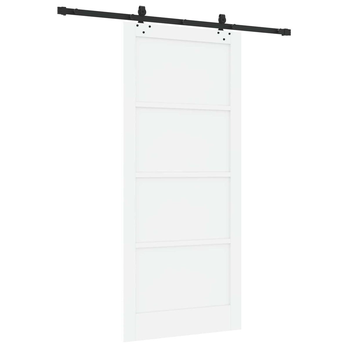Sliding Door 93 x 211 cm Engineered Wood White and Black