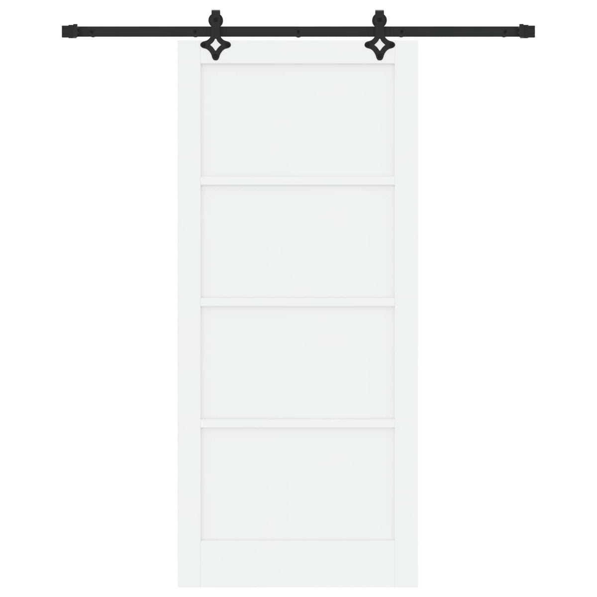 Sliding Door 93 x 211 cm Engineered Wood White and Black
