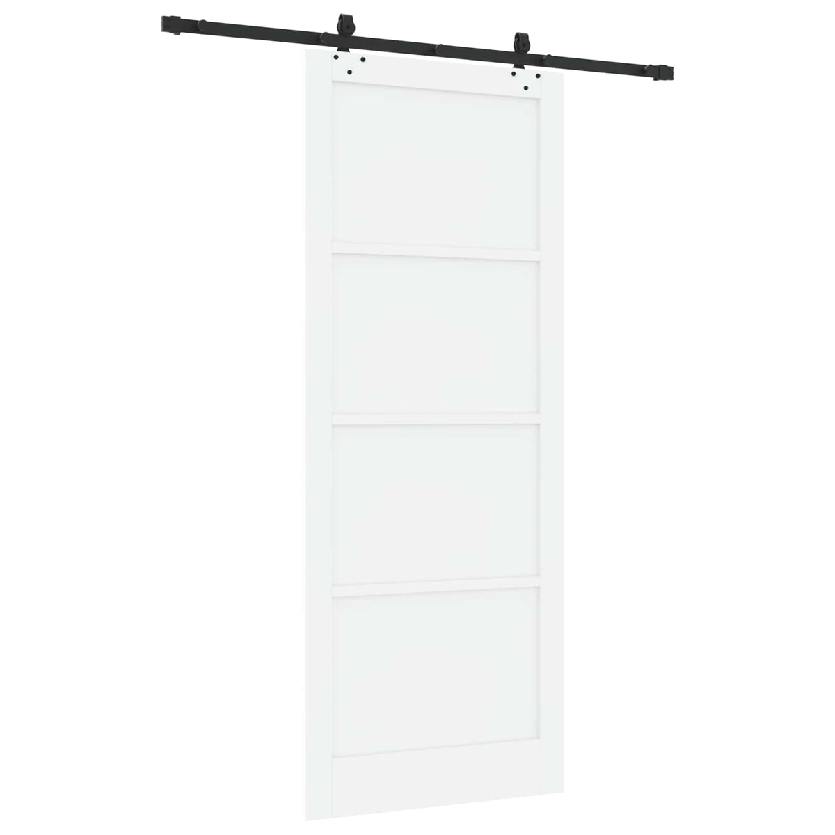 Sliding Door 93 x 232 cm Engineered Wood White and Black