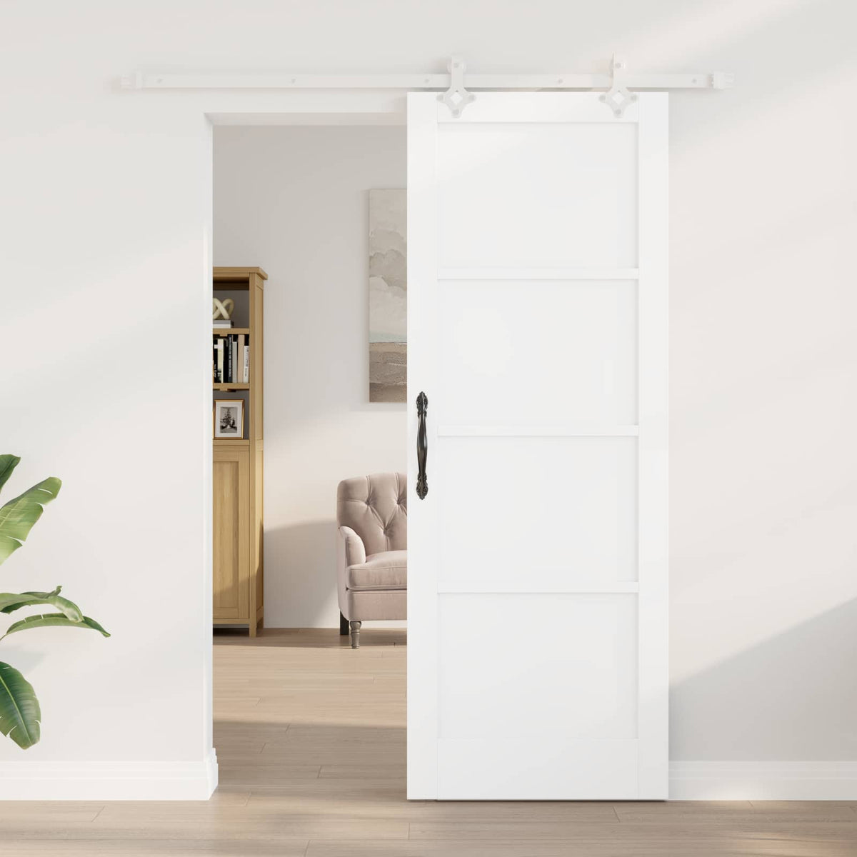 Sliding Door 78 x 211 cm Engineered Wood White